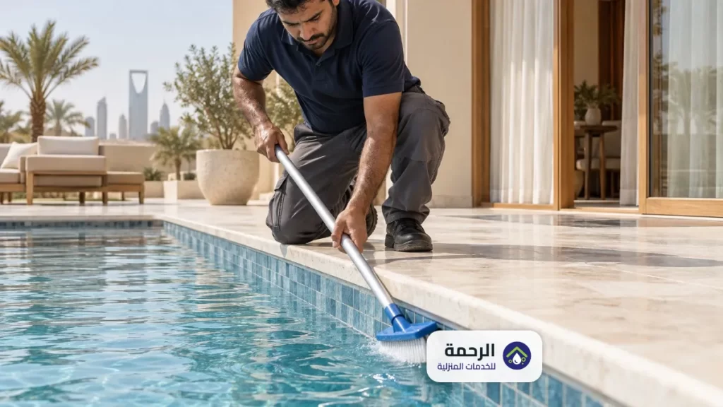 شركة تنظيف مسابح بالرياض 2 تنظيف المسابح البلاستيكية